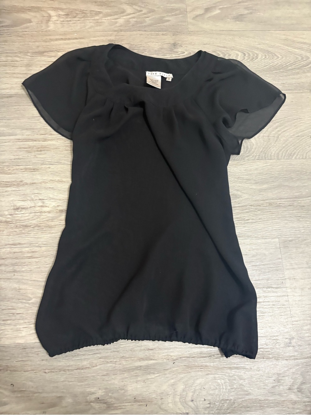 Madewell Black Short-Sleeve Scoop Neck Blouse